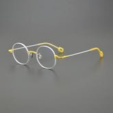 Geol Titanium Round Glasses Frame Round Frames Southood White yellow